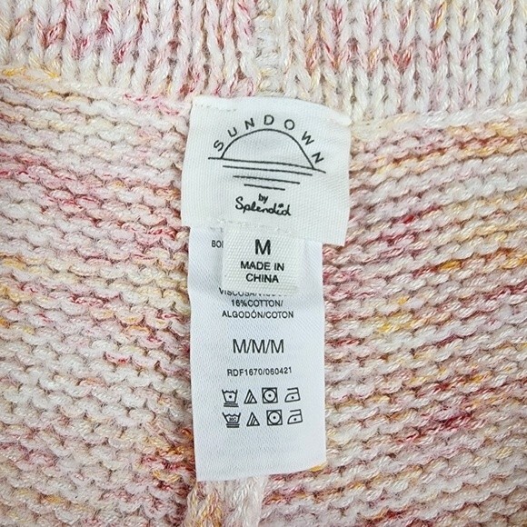 NWOT Sundown By Splendid Knit Shorts Cotton Blend Cream Pink Loungewear Size M - Picture 2 of 12